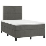 vidaXL Sommier à lattes de lit avec matelas LED gris foncé 120x190 cm