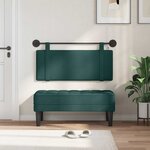 vidaXL Tête de lit suspendue Vert foncé Tissu
