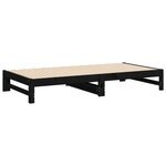 vidaXL Lit coulissant sans matelas noir 2x(100x200) cm