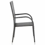 vidaXL Chaises empilables d'extérieur lot de 2 Résine tressée Marron