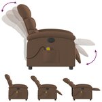 vidaXL Fauteuil inclinable de massage électrique marron tissu