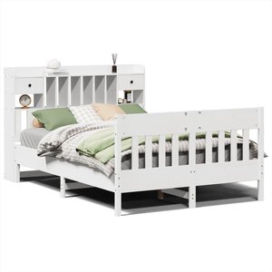 vidaXL Cadre de lit sans matelas blanc 160x200 cm bois de pin massif