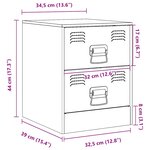 vidaXL Tables de chevet 2 Pièces rose 34 5x39x44 cm acier