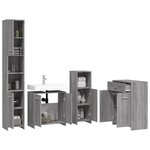 vidaXL Ensemble de meubles de salle de bain 4 Pièces Sonoma gris
