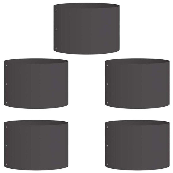 vidaXL Pots de jardin 5 Pièces Noir 30 x 30 x 20 cm Acier