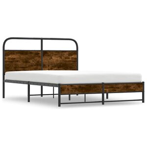 vidaXL Cadre de lit sans matelas 120x200 cm chêne fumé bois ingénierie