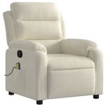 vidaXL Fauteuil de massage inclinable crème velours