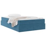 vidaXL Lit avec rangement et matelas Bleu 120 x 190 cm Velours