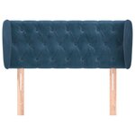 vidaXL Tête de lit avec oreilles Bleu foncé 93x23x78/88 cm Velours