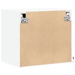 vidaXL Tables de chevet murales avec lumières LED 2 Pièces blanc