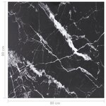 vidaXL Dessus de table noir 80x80 cm 6 mm verre trempé design marbre