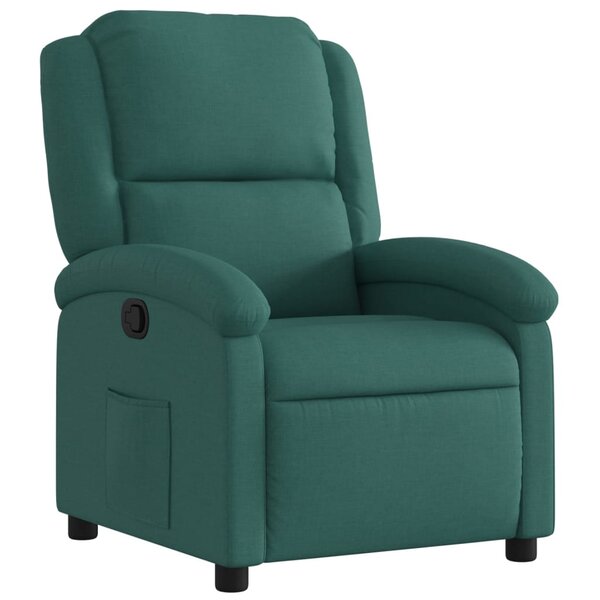 vidaXL Fauteuil inclinable Vert foncé Tissu