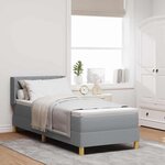 vidaXL Lit à Ressorts avec matelas Gris clair 80 x 200 cm tissu