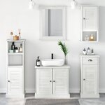 vidaXL Ensemble de mobilier de salle de bain 5 Pièces Blanc antique