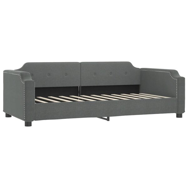 vidaXL Lit de jour gris foncé 100x190 cm tissu