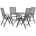 vidaXL Ensemble de chaises de jardin inclinables 5 Pièces anthracite