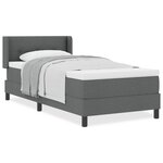 vidaXL Lit box spring avec matelas gris foncé  100 x 200 cm  en tissu.