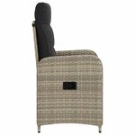 vidaXL Chaise de jardin inclinable Gris clair et gris foncé