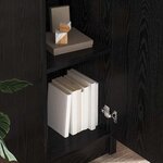 vidaXL Bureau avec rangement 2 Pièces Chêne noir 78.5 x 37 x 154.5 cm