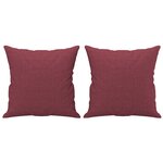 vidaXL Canapé 3 places avec oreillers décoratifs bordeaux 180 cm tissu