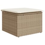 Canapé de jardin 9 pièces avec coussins marron en poly rattan