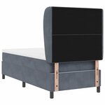 vidaXL Lit à ressorts avec matelas gris foncé 80 x 200 cm en velours