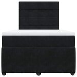 vidaXL Sommier à lattes de lit avec matelas Noir 120x200 cm Velours