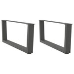 vidaXL Pieds de table basse en forme de V  2 pièces  anthracite  70 x (30-31 3) cm  acier
