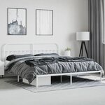 vidaXL Cadre de lit métal sans matelas et tête de lit blanc 200x200 cm