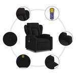 vidaXL Fauteuil de massage inclinable noir tissu