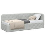 vidaXL Cadre de lit d'angle Gris clair 80 x 200 cm Velours