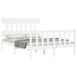 vidaXL Cadre de lit sans matelas blanc bois de pin massif