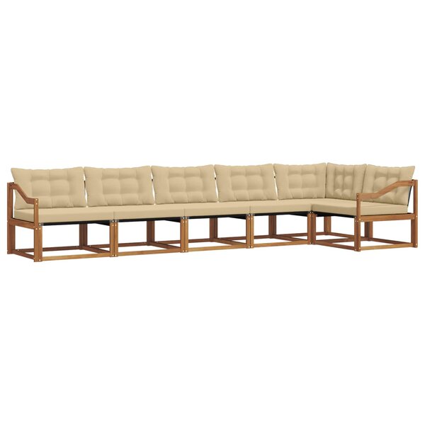 vidaXL Ensemble de canapés d'extérieur 6 pc Naturel et Beige