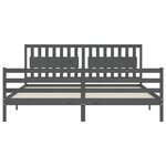 vidaXL Cadre de lit sans matelas gris 200x200 cm bois massif