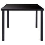 vidaXL Table à manger Noir 160x80x75 cm Verre trempé