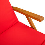 vidaXL Chaise longue inclinable et pliable 3 pc Bois d'Acacia Massif