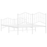 vidaXL Cadre de lit métal sans matelas et pied de lit blanc 135x190 cm