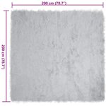 vidaXL Tapis en Peau de Mouton Synthétique Gris 200 x 200 cm Polyester