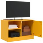 vidaXL Meubles TV 2 Pièces jaune moutarde 67x39x44 cm acier