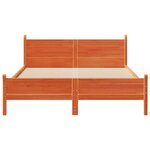 vidaXL Cadre de lit sans matelas cire marron 135x190cm bois pin massif