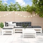 vidaXL Salon de jardin 6 Pièces Blanc Bois de pin massif