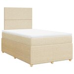 vidaXL Sommier à lattes de lit avec matelas crème 120x190 cm tissu