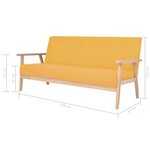 vidaXL Ensemble de canapés 3 Pièces Tissu Jaune