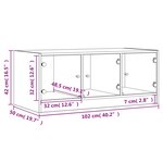 vidaXL Table basse avec portes en verre sonoma gris 102x50x42 cm
