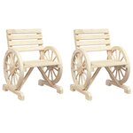 vidaXL Chaises de jardin lot de 2 58x58x78 5 cm bois de sapin massif