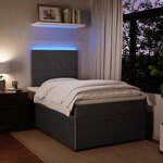 vidaXL Sommier à lattes de lit et matelas Gris foncé 120x200cm Velours
