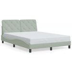 vidaXL Cadre de lit avec LED sans matelas gris clair 120x200cm velours