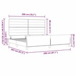 vidaXL Cadre de lit avec tête de lit Marron foncé 200 x 200 cm tissu