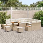 vidaXL Ensemble de canapé de jardin avec coussin 12 Pièces Beige et crème