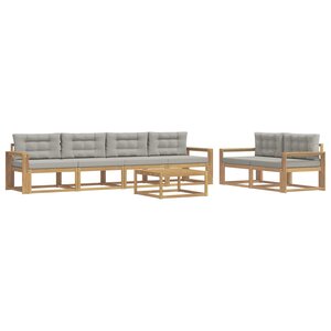 vidaXL Ensemble de canapés d'extérieur 6 Pièces Blanc et gris clair